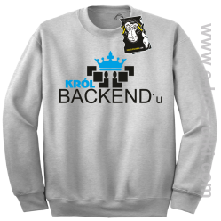 Król backend'u - bluza dla informatyka bez kaptura melanż