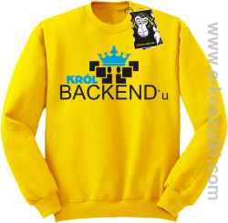 Król backend'u - bluza dla informatyka bez kaptura żółta