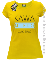 Kawa mleko cukier - koszulka damska żółta