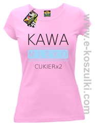 Kawa mleko cukier - koszulka damska różowa