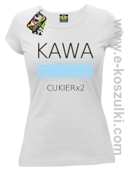 Kawa mleko cukier - koszulka damska biała