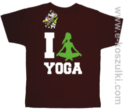I love YOGA - koszulka dziecięca brązowy