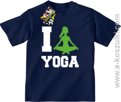 I love YOGA - koszulka dziecięca granatowy