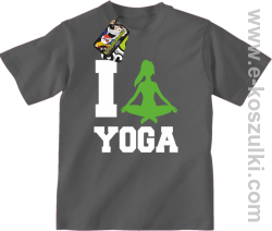 I love YOGA - koszulka dziecięca szary