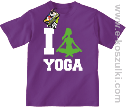 I love YOGA - koszulka dziecięca fioletowy