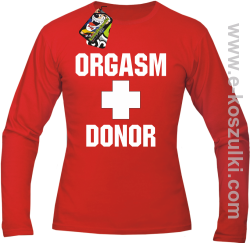 Orgasm Donor - longsleeve męski czerwony