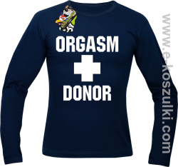 Orgasm Donor - longsleeve męski granatowy