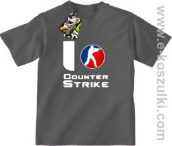 I love counter strike - koszulka dziecięca szary