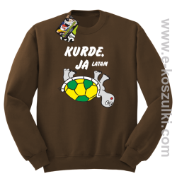 Kurde, ja latam - żółwik - bluza bez kaptura brązowa