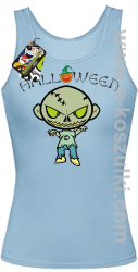 Halloween Cartoon Monsters - Top damski błękit