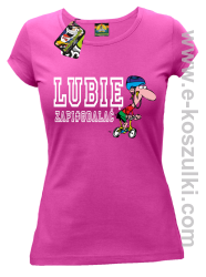 Lubie zapierdalać - rowerzysta - koszulka damska fuchsia