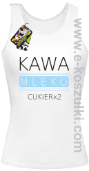Kawa mleko cukier - top damski biały