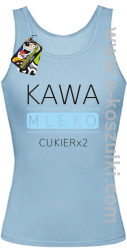 Kawa mleko cukier - top damski błękitny