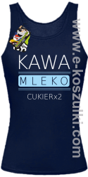 Kawa mleko cukier - top damski granatowy