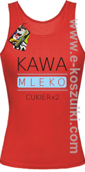 Kawa mleko cukier - top damski czerwony