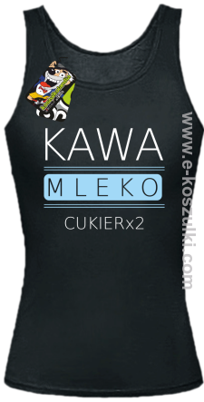 Kawa mleko cukier - top damski czarny