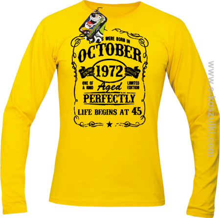 Legends were born in October Aged Perfectly Life Begins - z własną personalizacją - longsleeve męski 