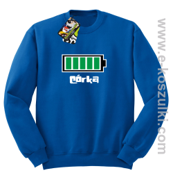 Córka Bateria 100% - bluza bez kaptura STANDARD niebieska