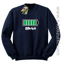 Córka Bateria 100% - bluza bez kaptura STANDARD granatowa