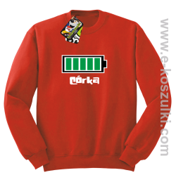 Córka Bateria 100% - bluza bez kaptura STANDARD czerwona