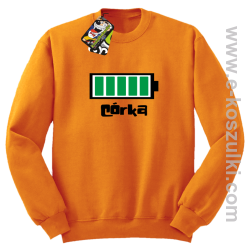 Córka Bateria 100% - bluza bez kaptura STANDARD pomarańczowa
