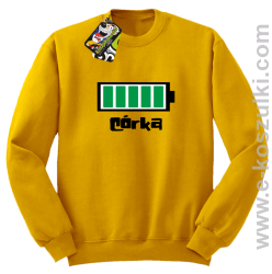 Córka Bateria 100% - bluza bez kaptura STANDARD żółta
