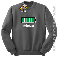 Córka Bateria 100% - bluza bez kaptura STANDARD szara