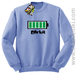 Córka Bateria 100% - bluza bez kaptura STANDARD błękitna