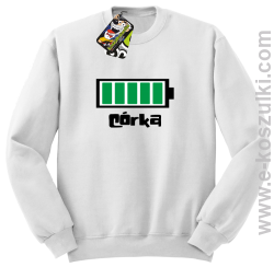 Córka Bateria 100% - bluza bez kaptura STANDARD biała