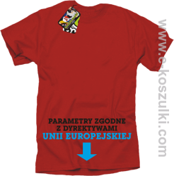Parametry zgodne z dyrektywami UE- koszulka męska czerwony