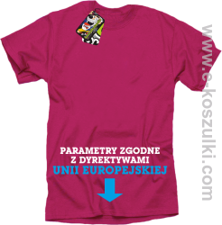 Parametry zgodne z dyrektywami UE- koszulka męska fuchsia