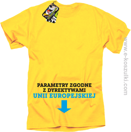 Parametry zgodne z dyrektywami UE- koszulka męska żółty