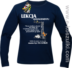Lekcja managementu - morał musisz być na górze - longsleeve męski granatowy