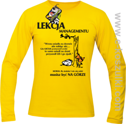 Lekcja managementu - morał musisz być na górze - longsleeve męski żółty