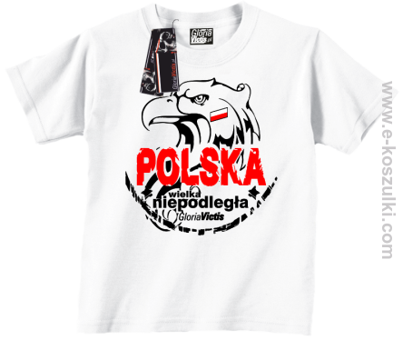 POLSKA WIELKA NIEPODLEGŁA - koszulka dziecięca biała
