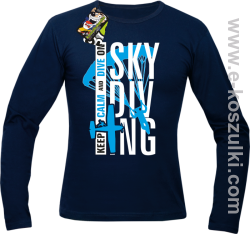 Skydiving keep calm and dive on - longsleeve męski granatowy