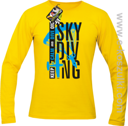 Skydiving keep calm and dive on - longsleeve męski żółty