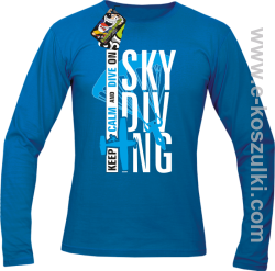 Skydiving keep calm and dive on - longsleeve męski niebieski