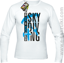 Skydiving keep calm and dive on - longsleeve męski biały