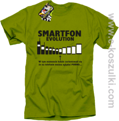 Smartfon evolution - koszulka męska - jasnozielona