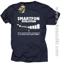 Smartfon evolution - koszulka męska - granatowa