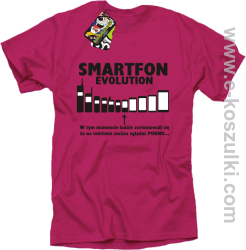 Smartfon evolution - koszulka męska - fuksja