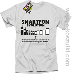 Smartfon evolution - koszulka męska - biała