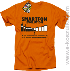 Smartfon evolution - koszulka męska - pomarańczowa