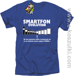 Smartfon evolution - koszulka męska - niebieska