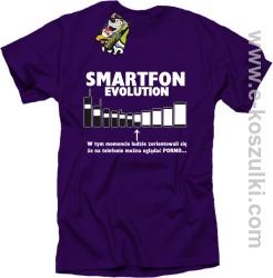 Smartfon evolution - koszulka męska - fioletowa