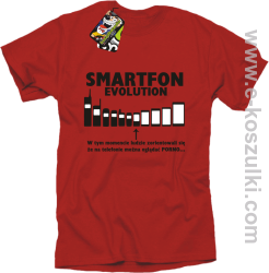 Smartfon evolution - koszulka męska - czerwona