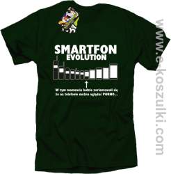 Smartfon evolution - koszulka męska - butelkowa