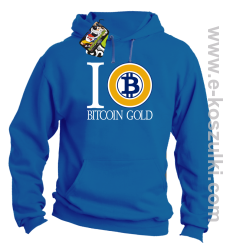 I love Bitcoin Gold - bluza męska z kapturem niebieska