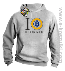I love Bitcoin Gold - bluza męska z kapturem melanż 